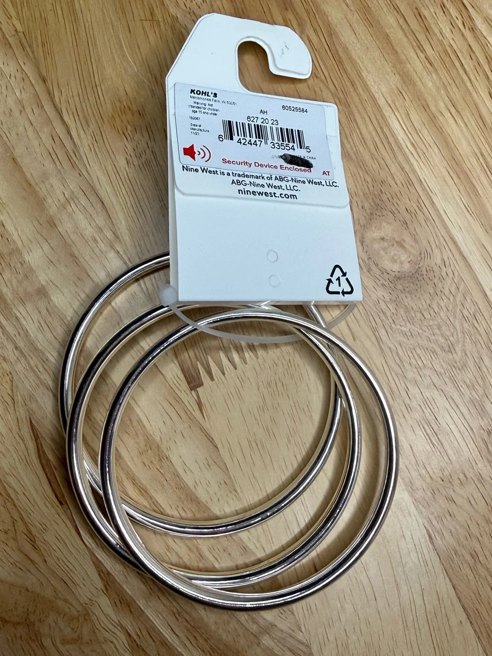 Nine West Silver Tone Bangle Bracelets NWT $24